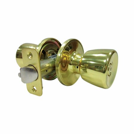 BOOK PUBLISHING CO Tulip Polished Brass Metal Entry Knobs - 3 Grade Right Handed GR2513189